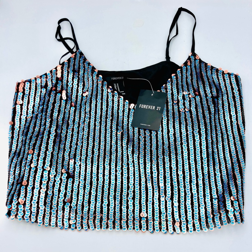 Forever 21 NEW Sequin glam spaghetti strap top